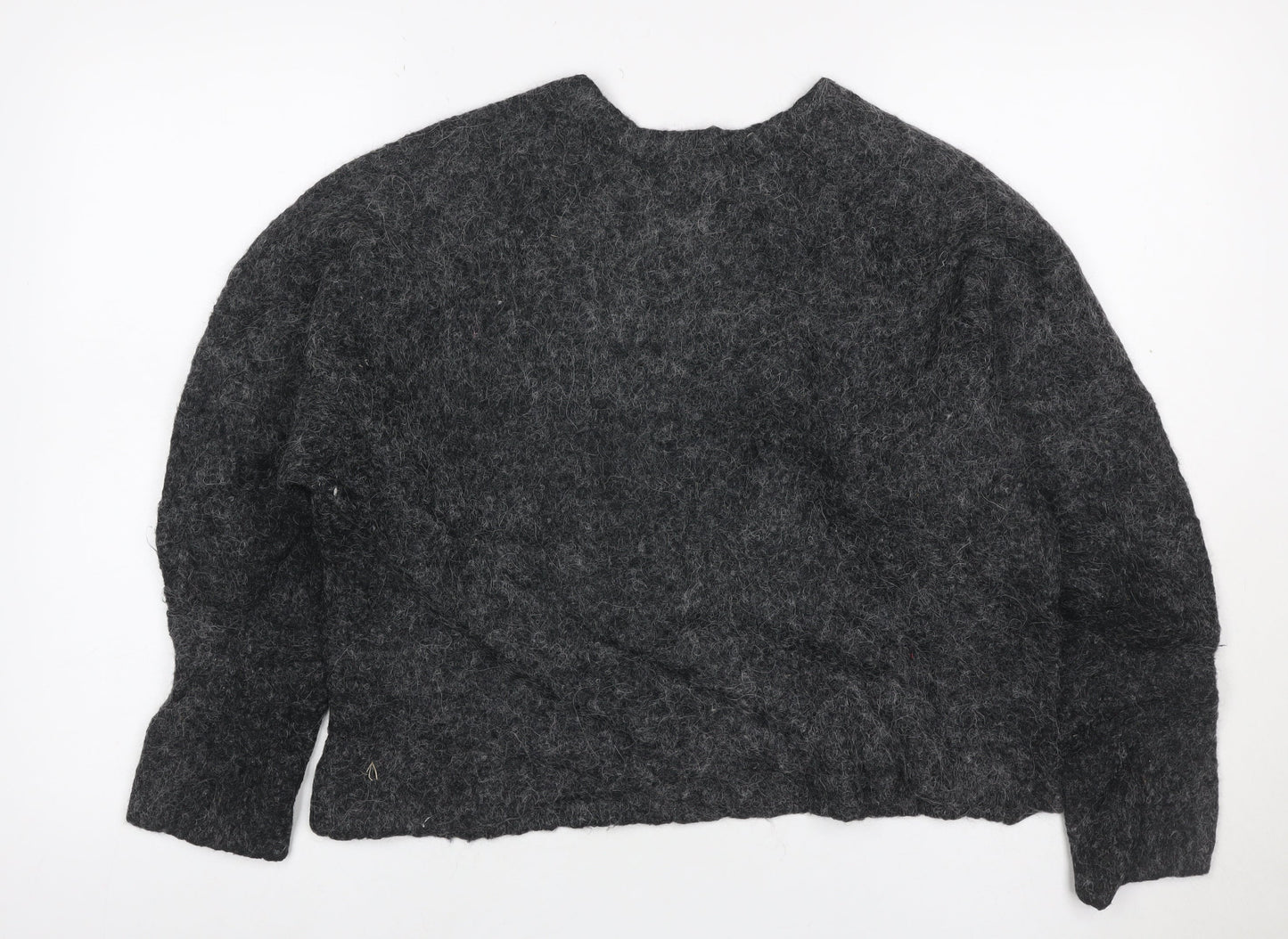 Weekday Women Grey M Mohair Alpaca Knit Crew Neck Jumper