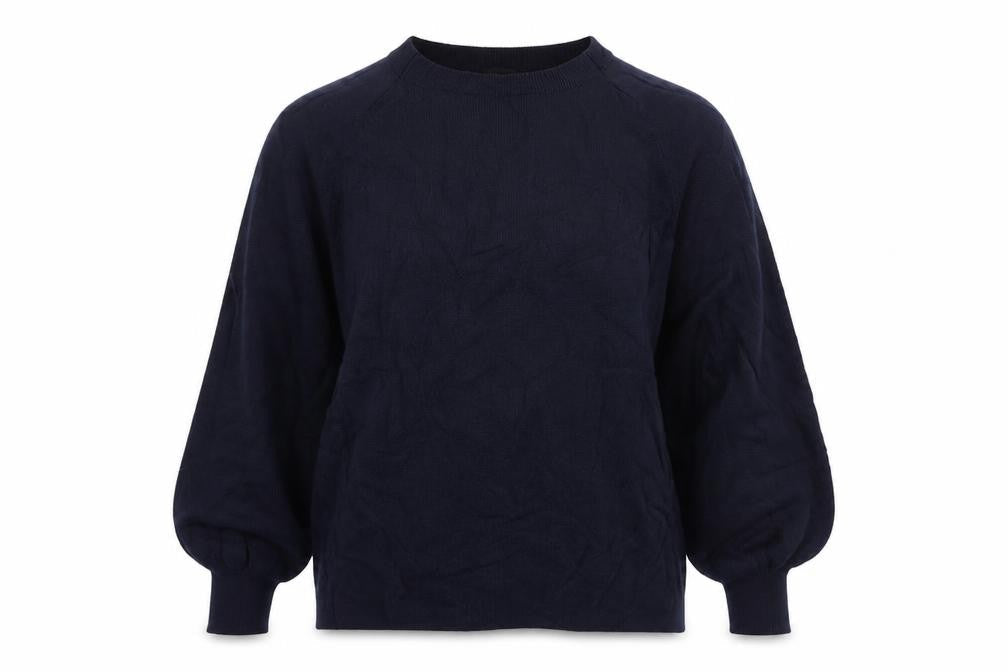 Front view of Autograph Women’s Blue UK 10 Balloon Sleeve Crew Neck jumper