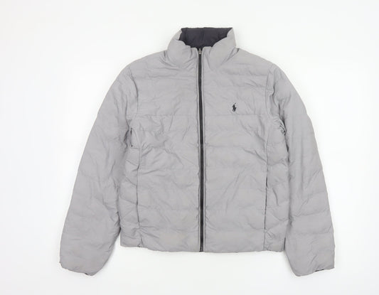 Polo Ralph Lauren Girls Grey Puffer Jacket 14-15 Years Quilted Zip