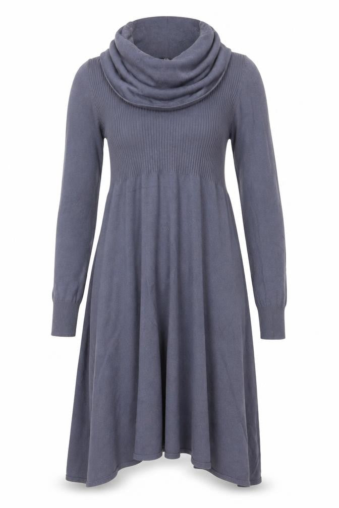 Marks and Spencer Women Blue UK 12 Cowl Neck Knit Jumper Dress
