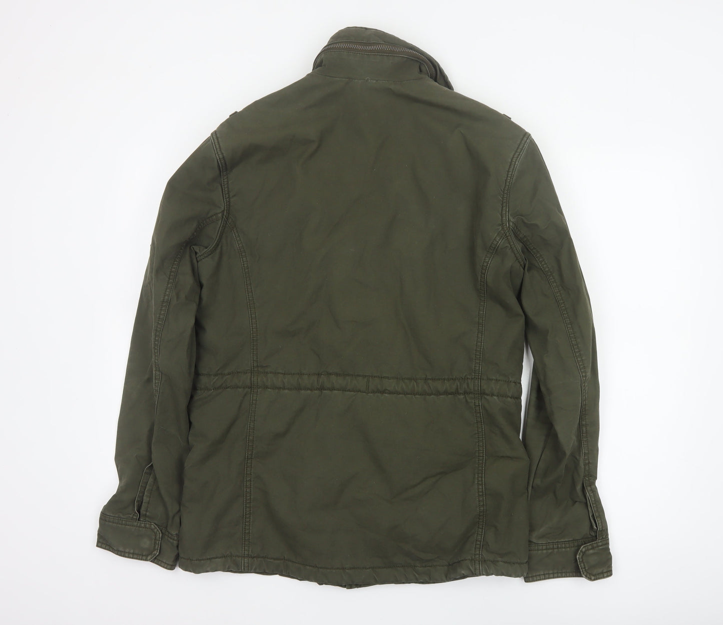 Superdry Mens Green M Military Jacket Cotton Lined Hooded