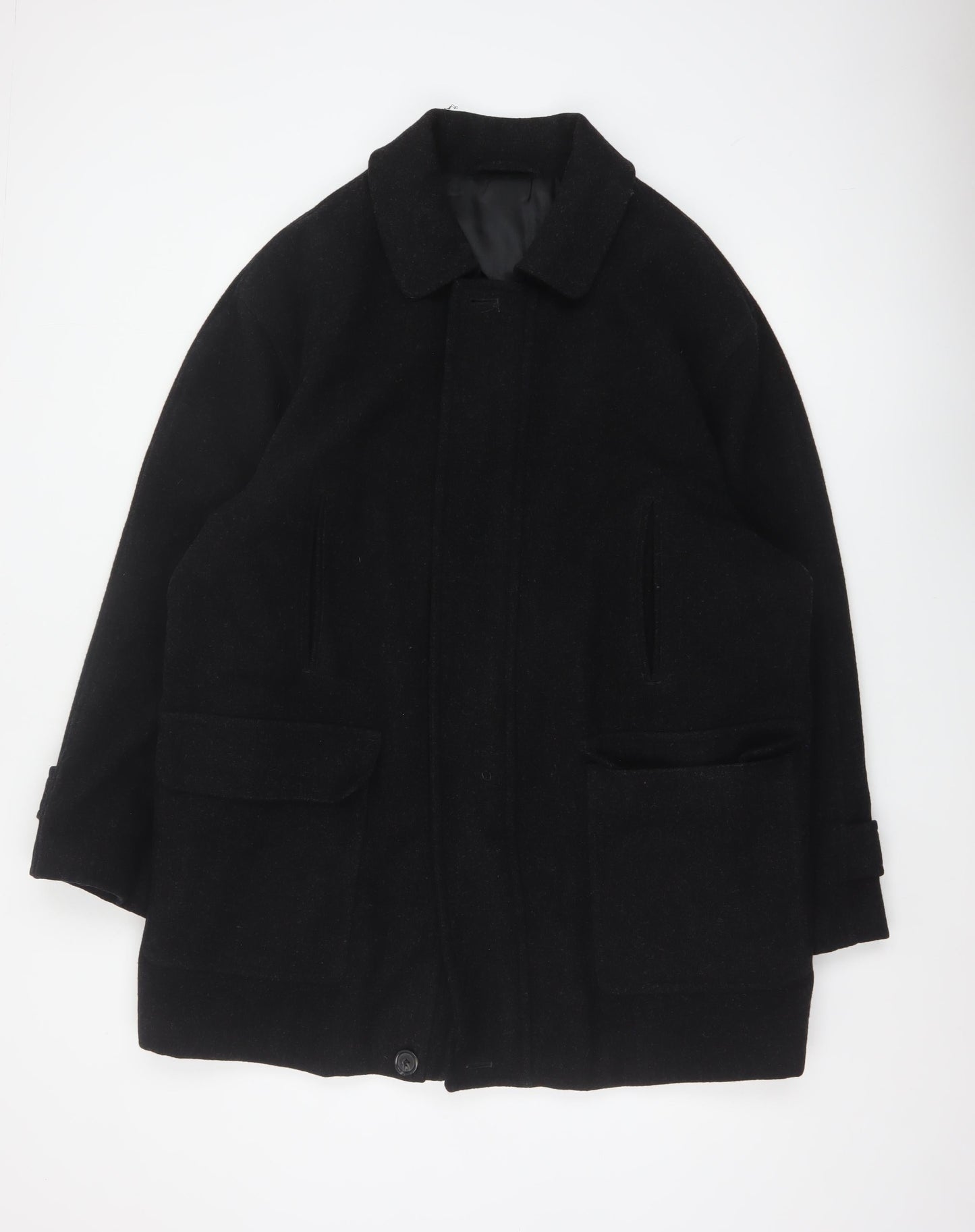 Marks and Spencer Men Grey M Pure Wool Water Resistant Overcoat