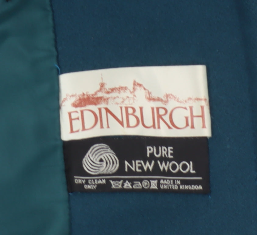 Edinburgh Women’s Teal Blue UK 10 Pure New Wool Long Overcoat