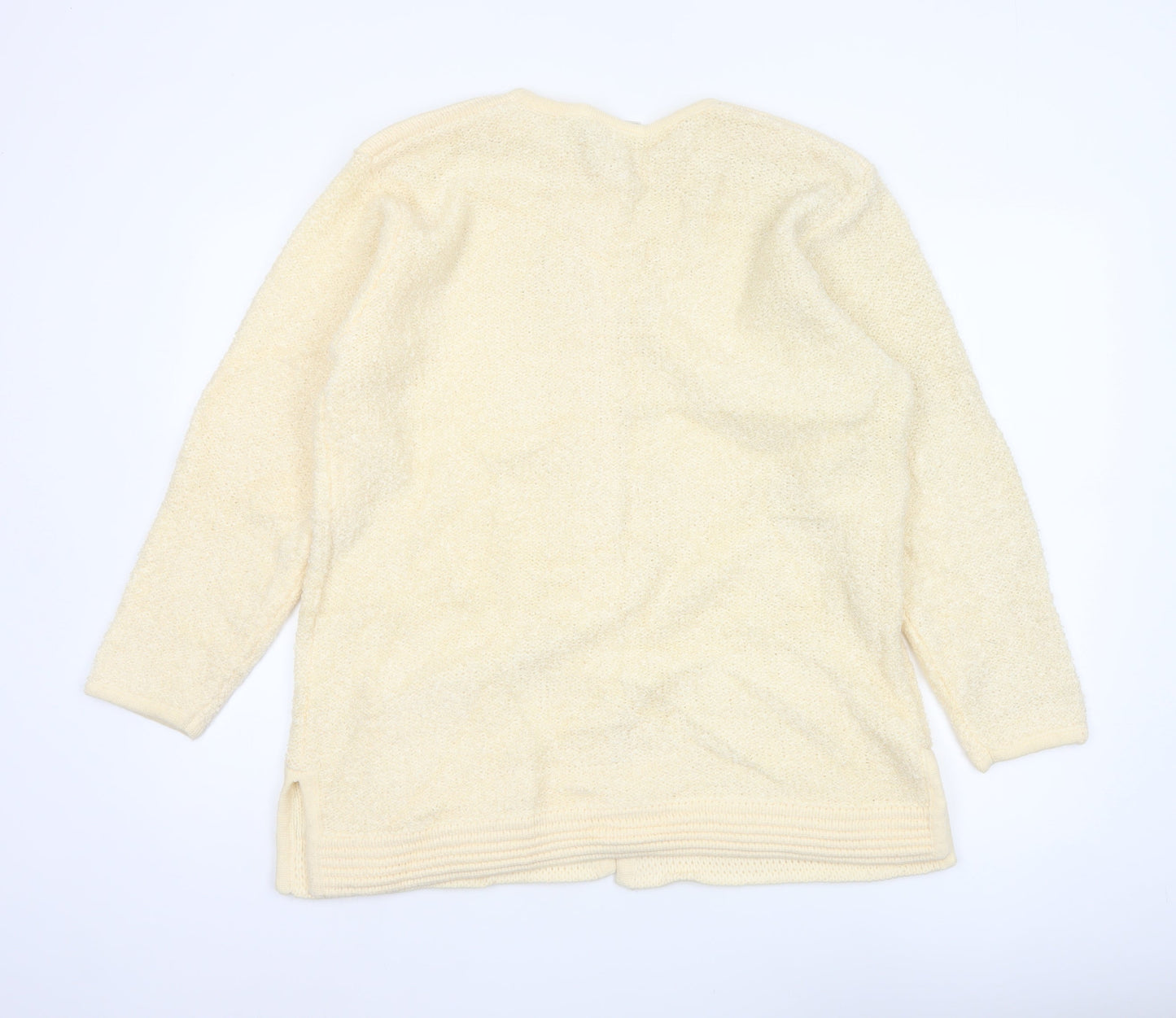 Poppy Women’s Beige Size 16 Button Up Knit Cardigan Pockets