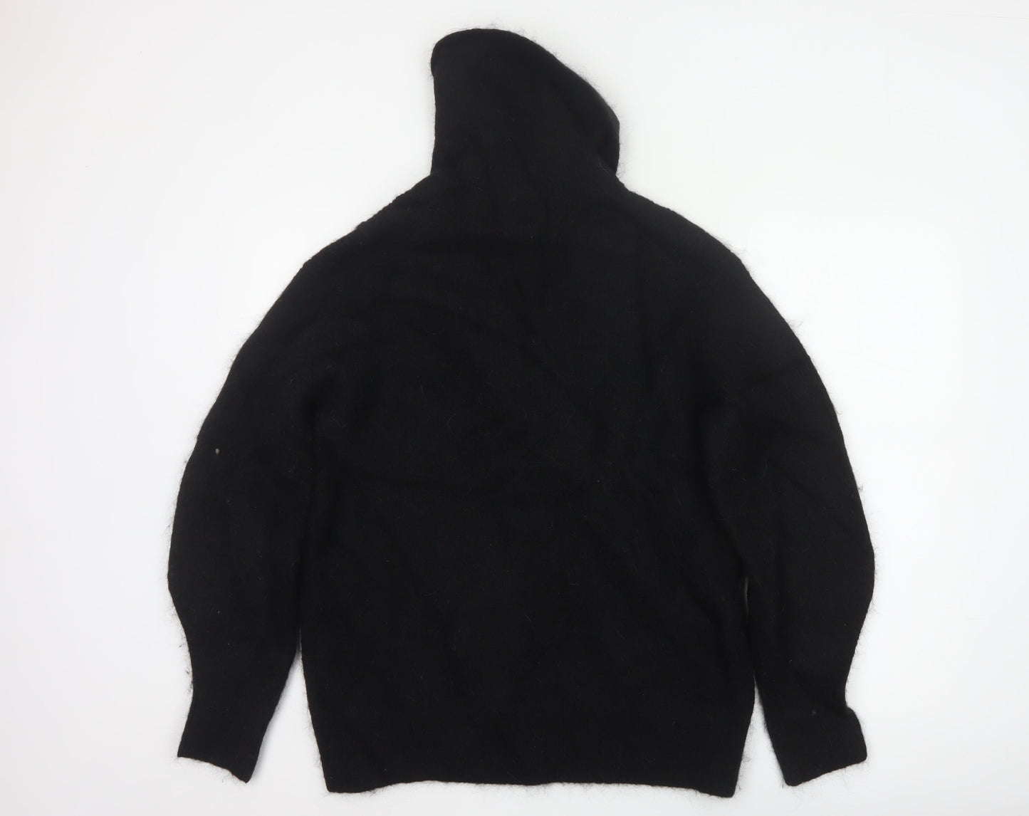 H&M Women Black Alpaca Blend High Neck Jumper Size S Long Sleeve