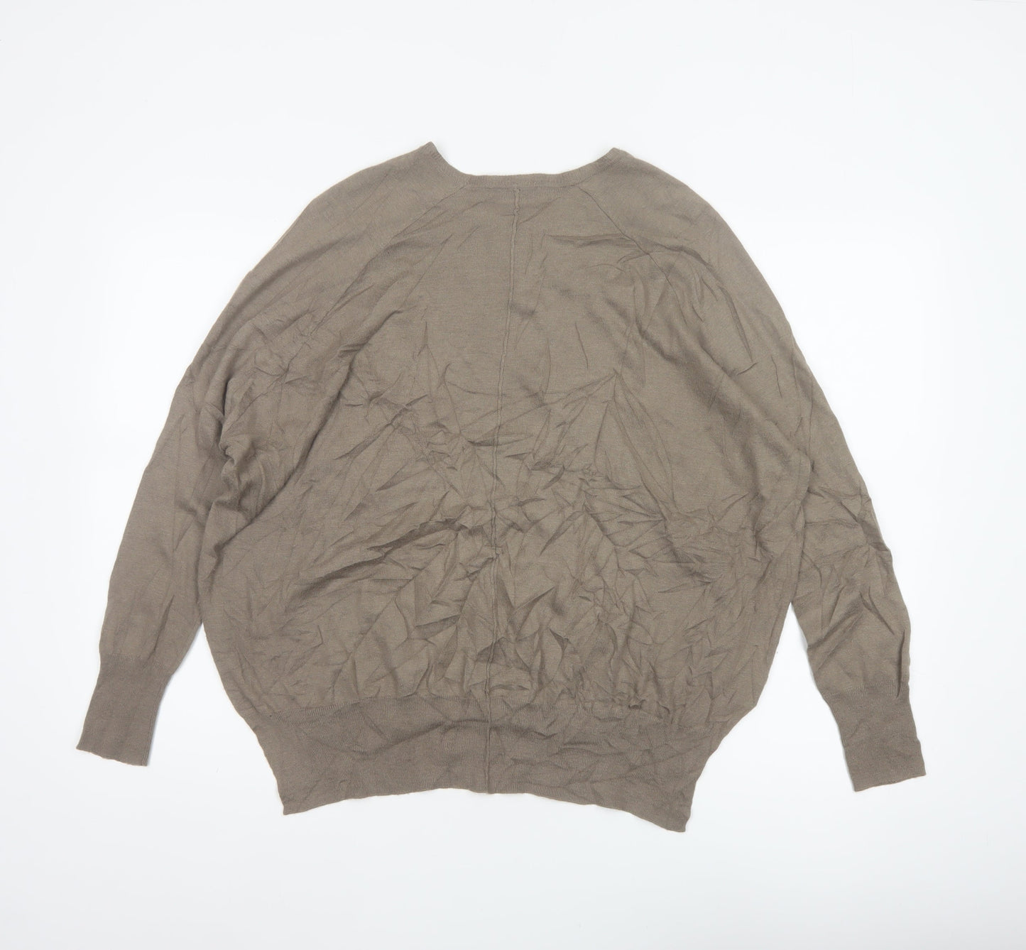 OSKA Women Beige UK 10 Relaxed Wool Blend Round Neck Jumper