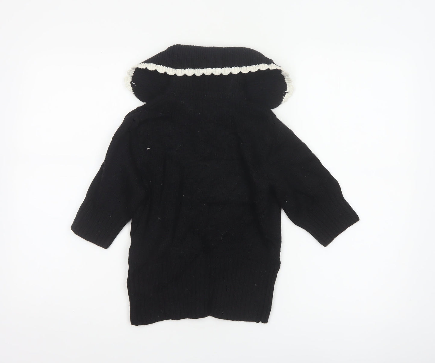 & Other Stories Women Black UK 6 Cowl Neck Wool Blend Knit Jumper