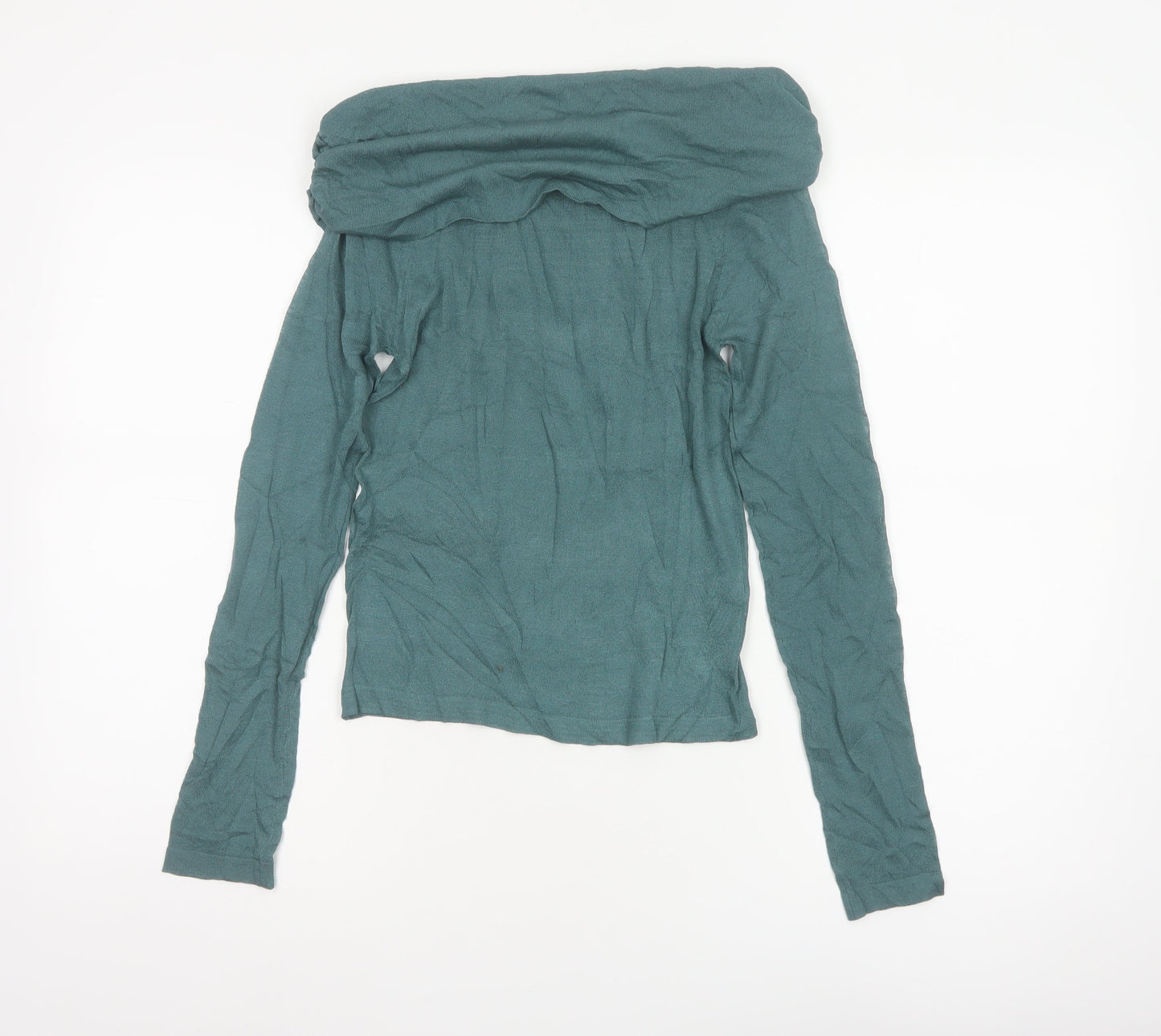 NA-KD Women’s Green Off Shoulder Long Sleeve Knit Top Size S