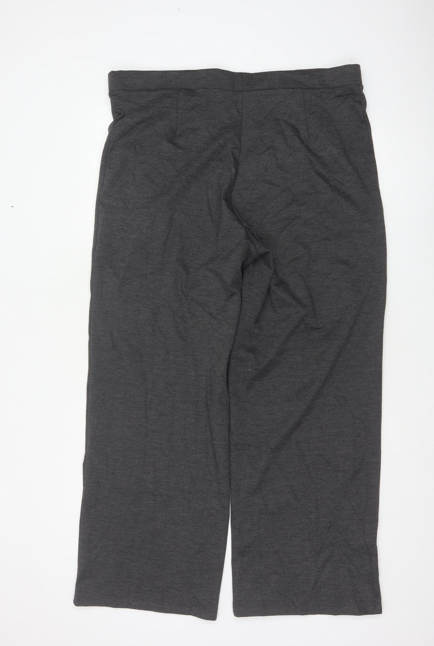 H&M Women Grey UK 18 Wide-Leg Sailor Button Trousers