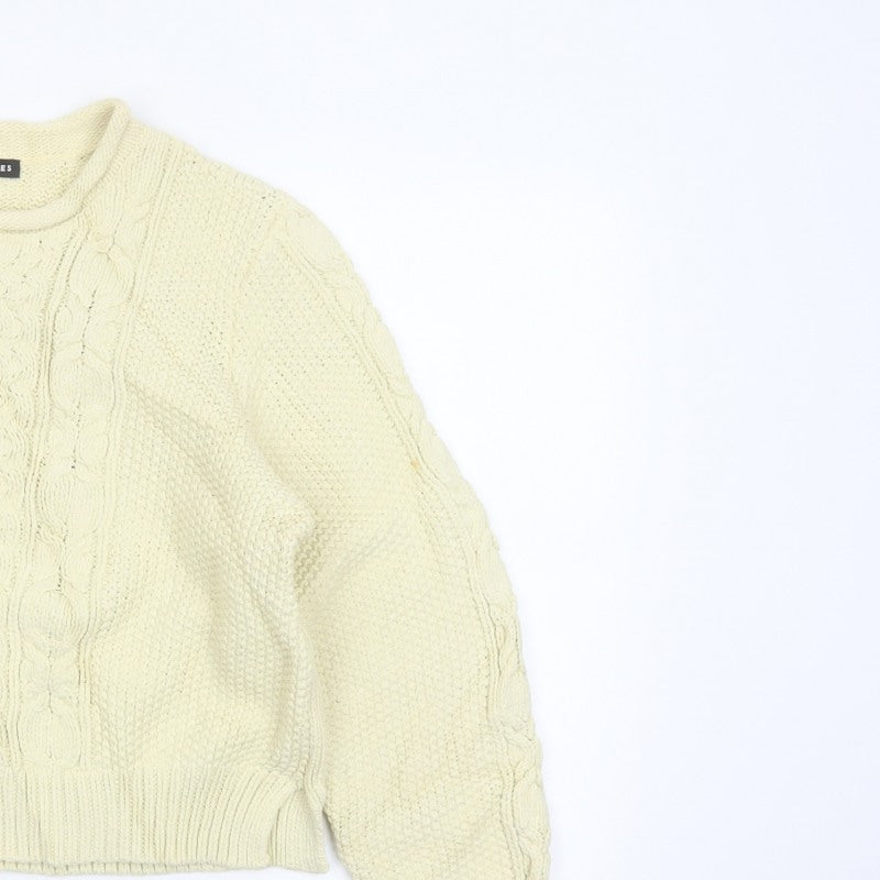 Whistles Women Ivory L Cable Knit Crew Neck Relaxed Jumper