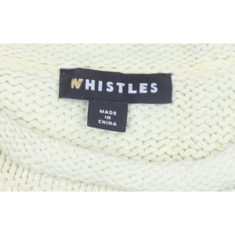 Whistles Women Ivory L Cable Knit Crew Neck Relaxed Jumper