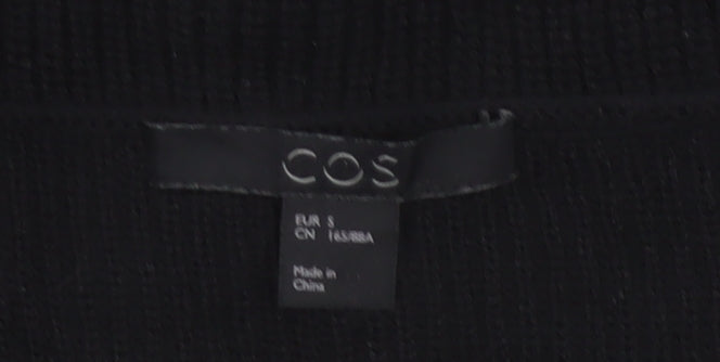 COS Women Black Wool Hooded Short Sleeve Knit Jumper Size S