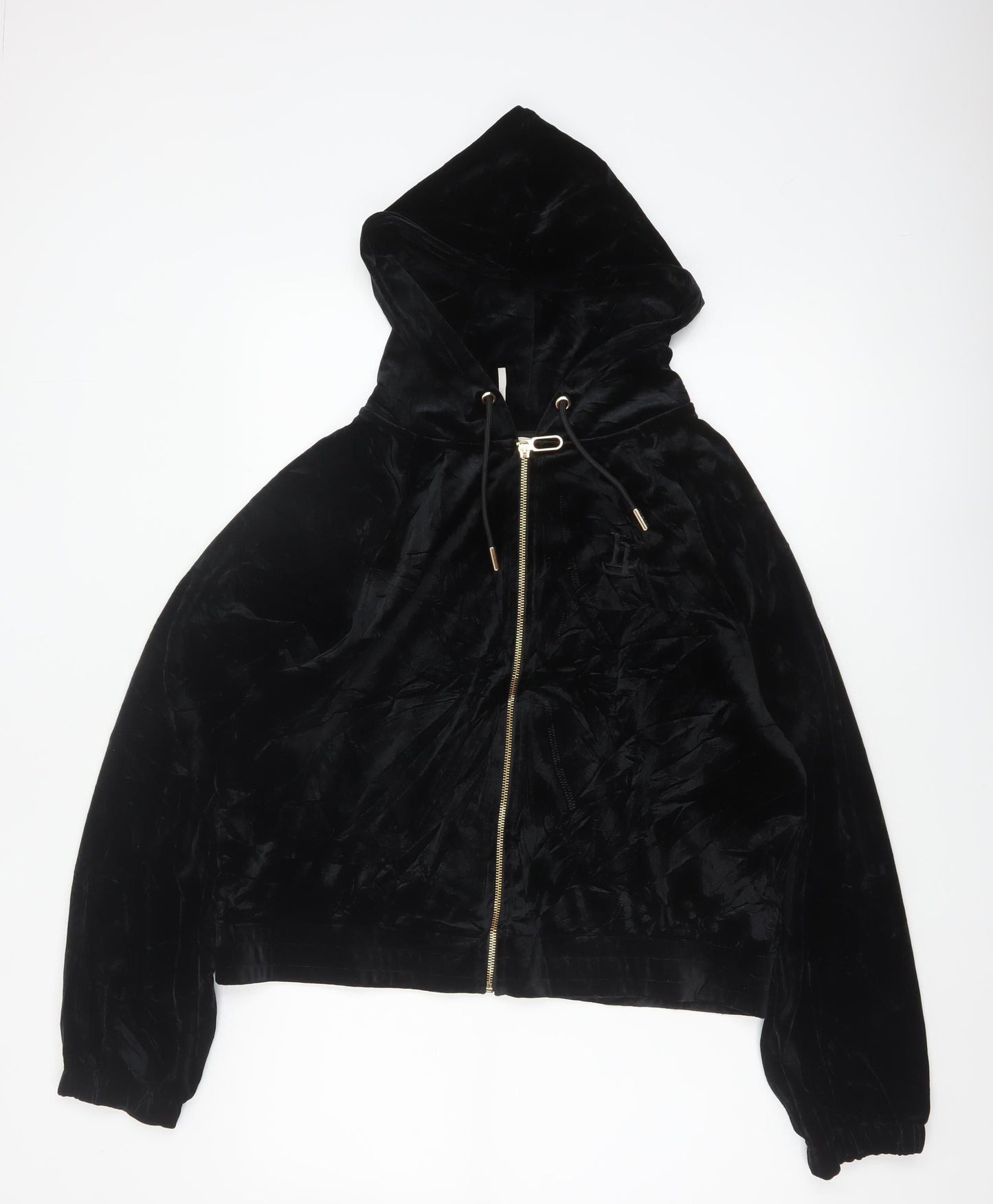 River Island Plus Women’s Black Velvet Full Zip Hoodie UK 18