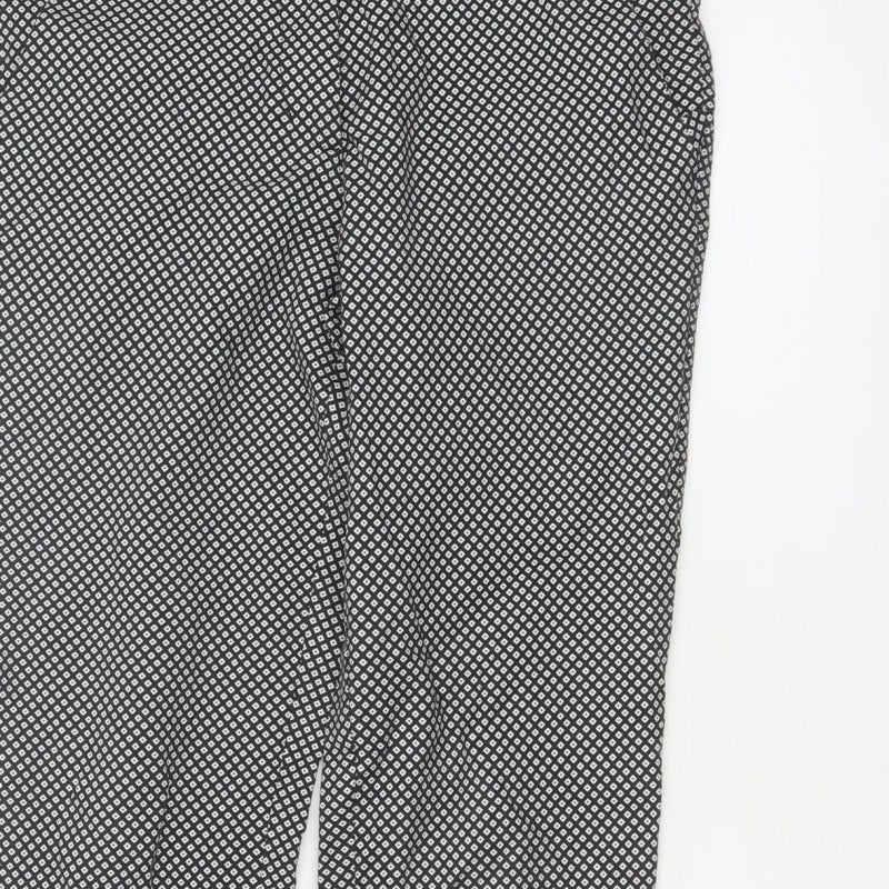 Rohan Women’s Black Geometric Straight Travel Trousers UK 8 Regular