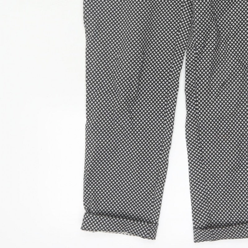 Rohan Women’s Black Geometric Straight Travel Trousers UK 8 Regular