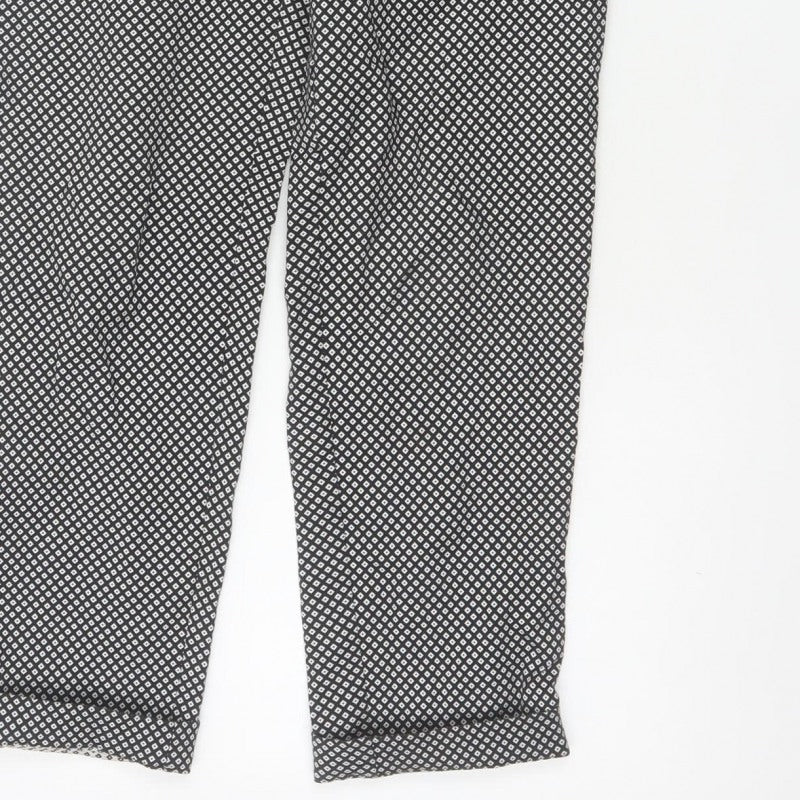 Rohan Women’s Black Geometric Straight Travel Trousers UK 8 Regular