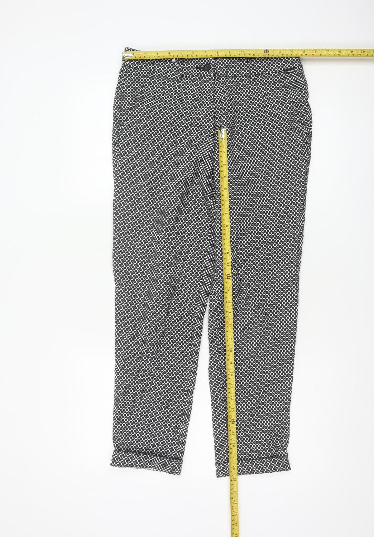 Rohan Women’s Black Geometric Straight Travel Trousers UK 8 Regular