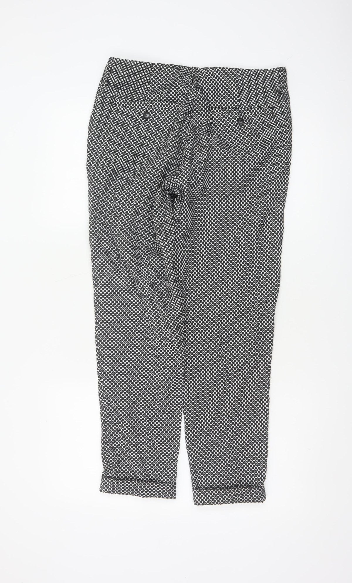 Rohan Women’s Black Geometric Straight Travel Trousers UK 8 Regular
