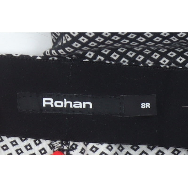 Rohan Women’s Black Geometric Straight Travel Trousers UK 8 Regular