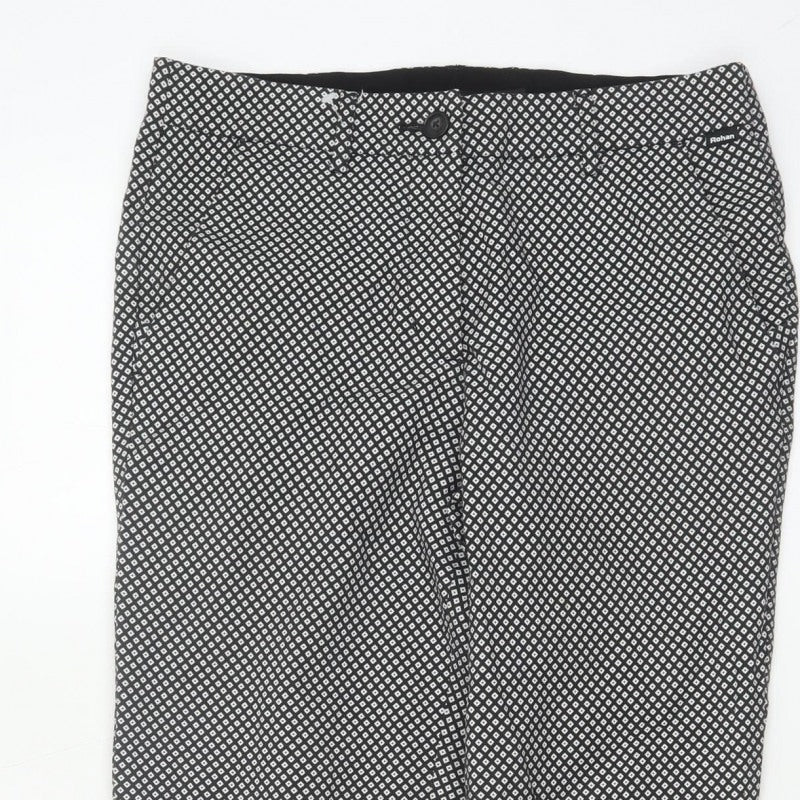 Rohan Women’s Black Geometric Straight Travel Trousers UK 8 Regular