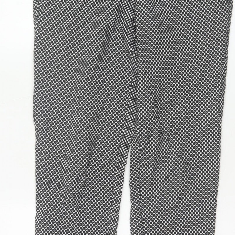 Rohan Women’s Black Geometric Straight Travel Trousers UK 8 Regular