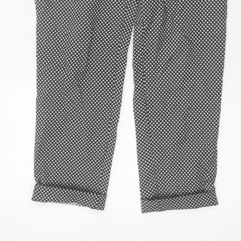 Rohan Women’s Black Geometric Straight Travel Trousers UK 8 Regular