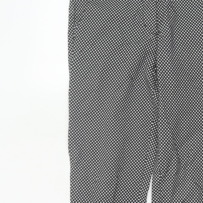 Rohan Women’s Black Geometric Straight Travel Trousers UK 8 Regular