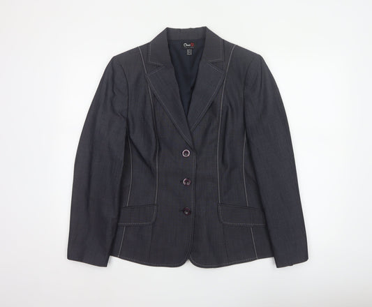 Oscar B. Women’s Black Size 14 Tailored 3 Button Blazer Jacket