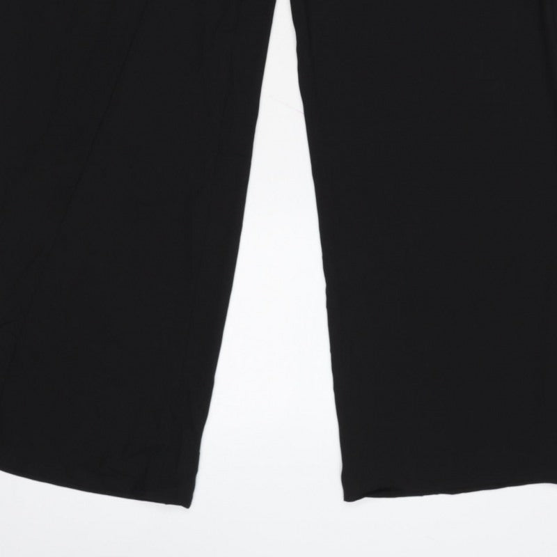 Zara Women’s Black L Wide-Leg Tailored Dress Trousers