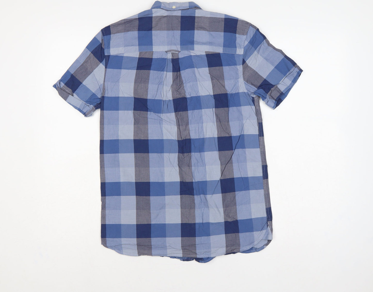 Lyle & Scott Men's Blue Check XS Short Sleeve Button-Down Shirt