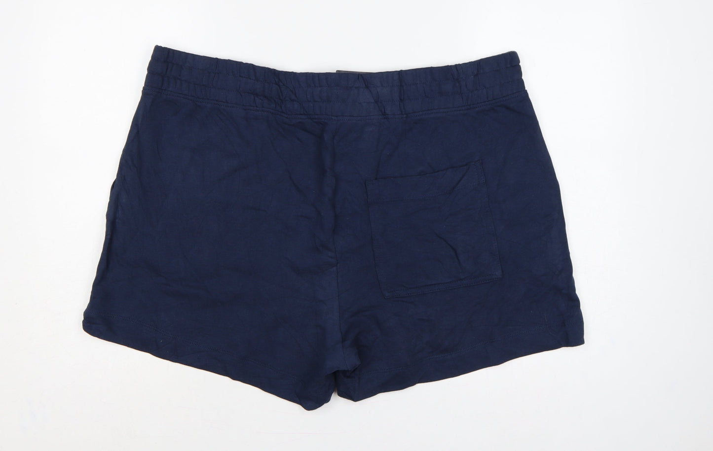 Marks & Spencer Women Blue Size 22 Drawstring Jersey Shorts Pockets