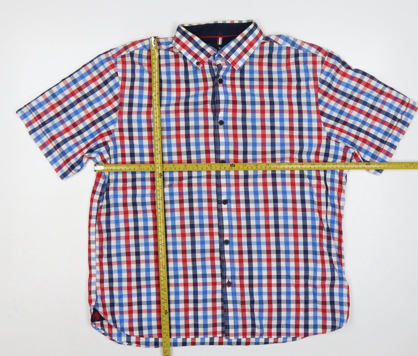 Marks & Spencer Blue Harbour Men's L Multicolour Check Short Sleeve Shirt