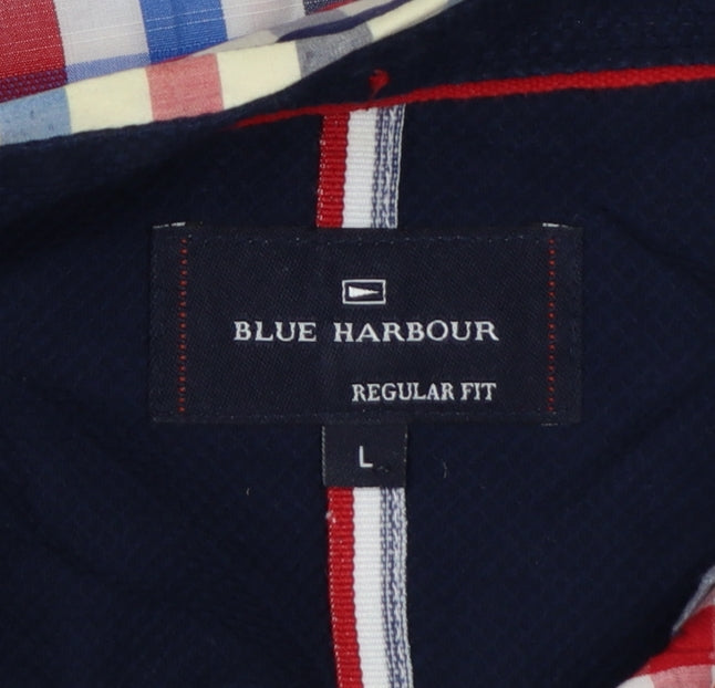 Marks & Spencer Blue Harbour Men's L Multicolour Check Short Sleeve Shirt