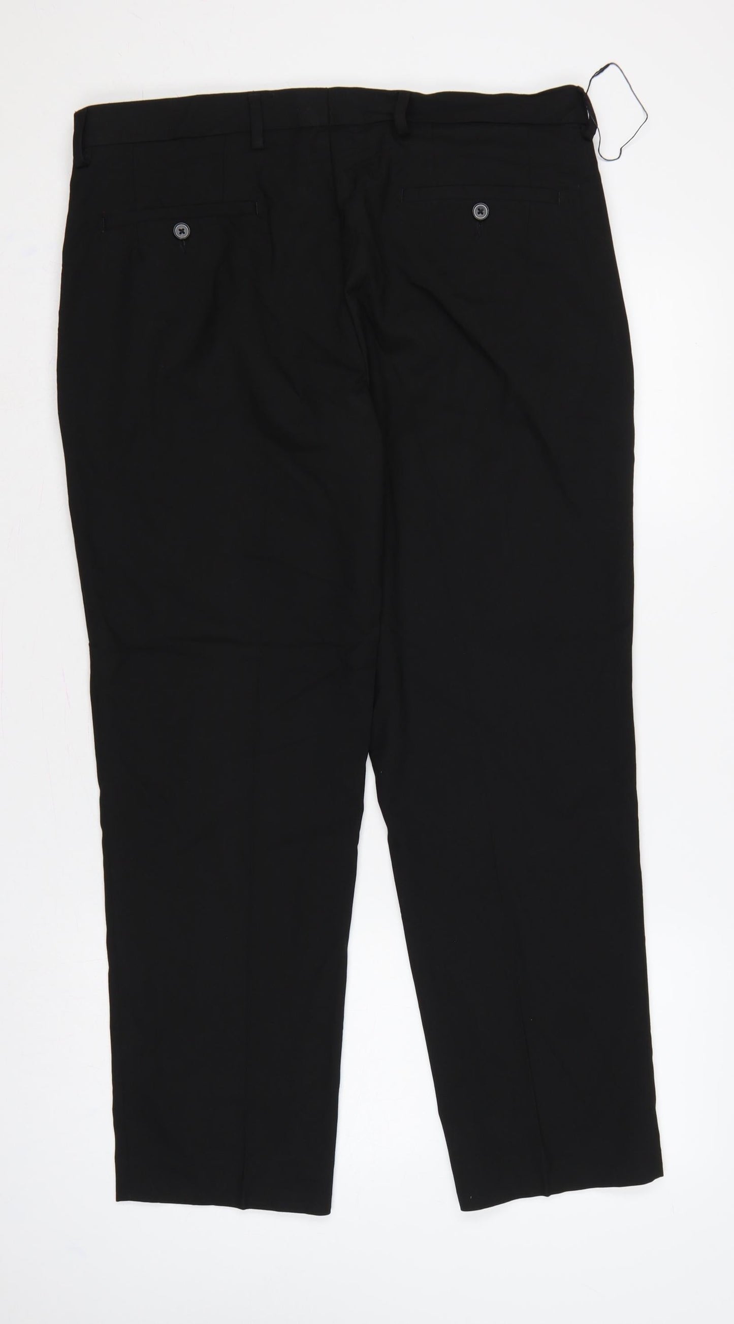 Marks and Spencer Men Black 36 Tailored Stretch Dress Trousers