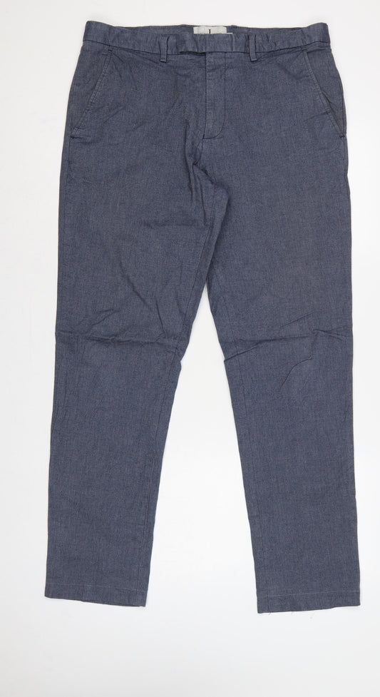 Jasper Conran Men’s Blue Cotton Chino Trousers 36R Regular