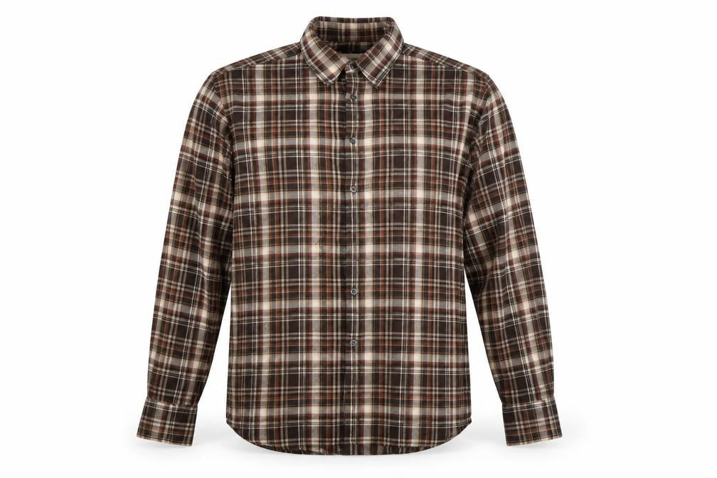 Marks & Spencer Men Brown XL Plaid Cotton Button-Down Long Sleeve Shirt