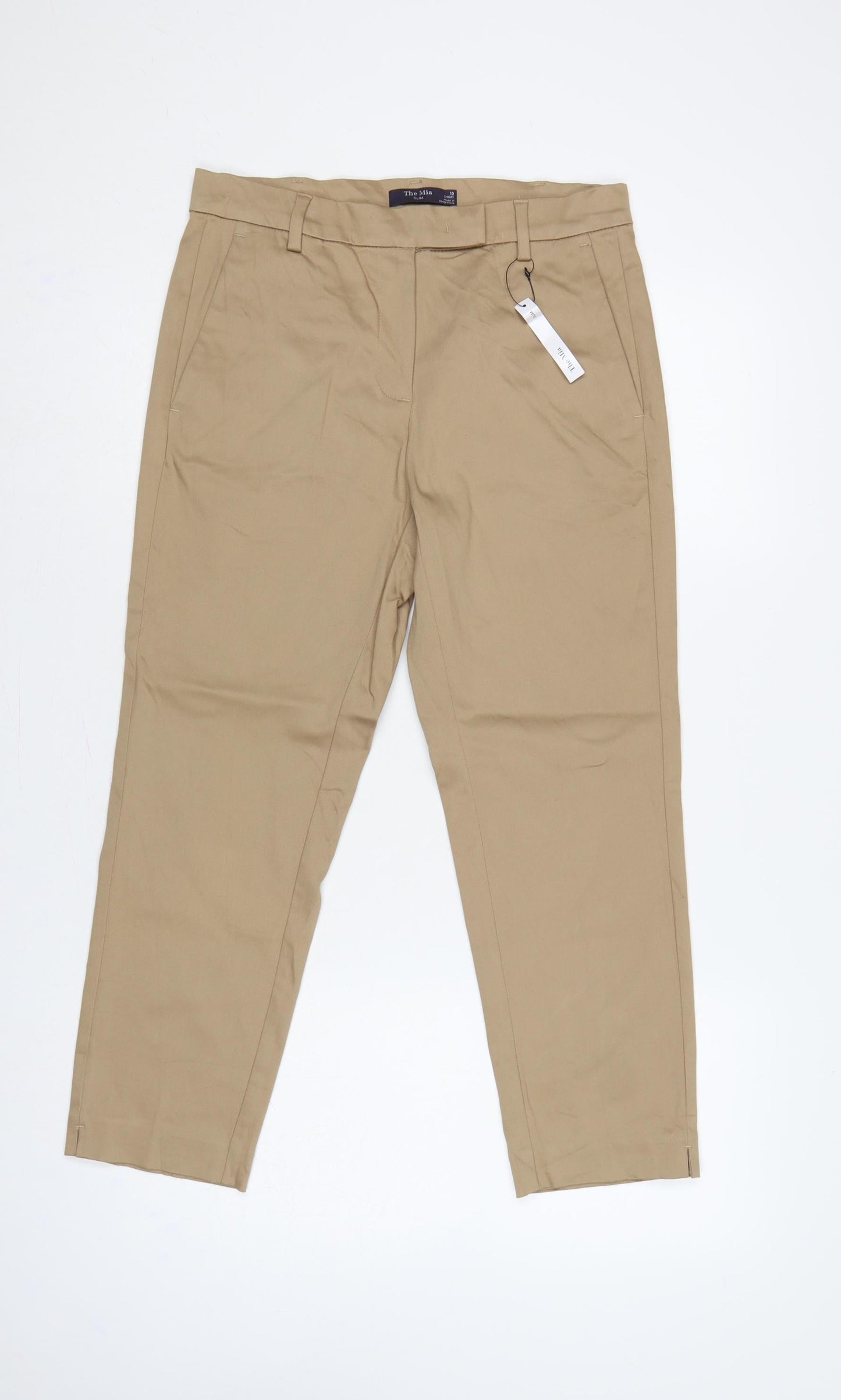 M&S Women’s Brown Size 10 Short Slim Tapered Chino Trousers