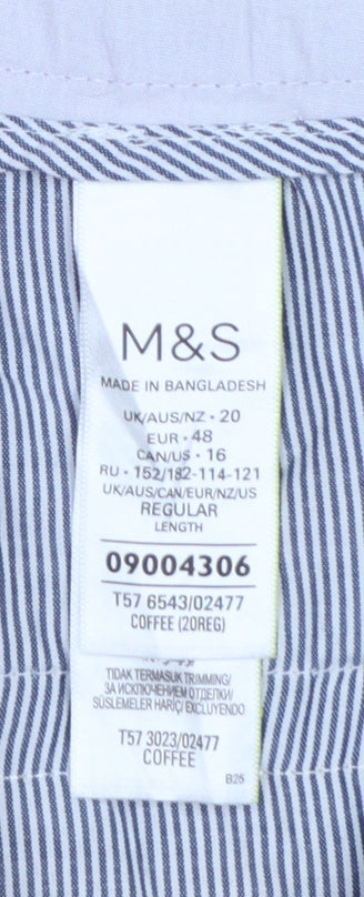 Marks and Spencer Women Beige UK 20 Regular Tapered Chino Trousers