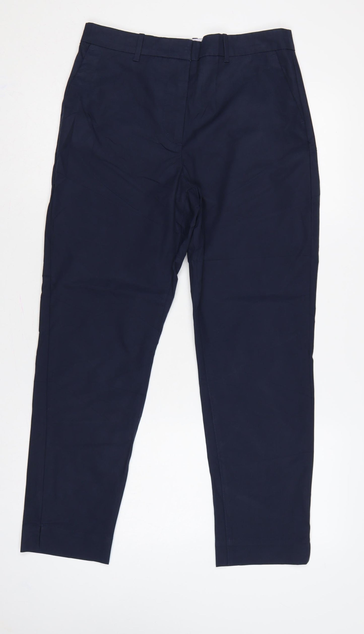 Marks & Spencer Women Blue UK 10 Regular Tapered Tailored Trousers
