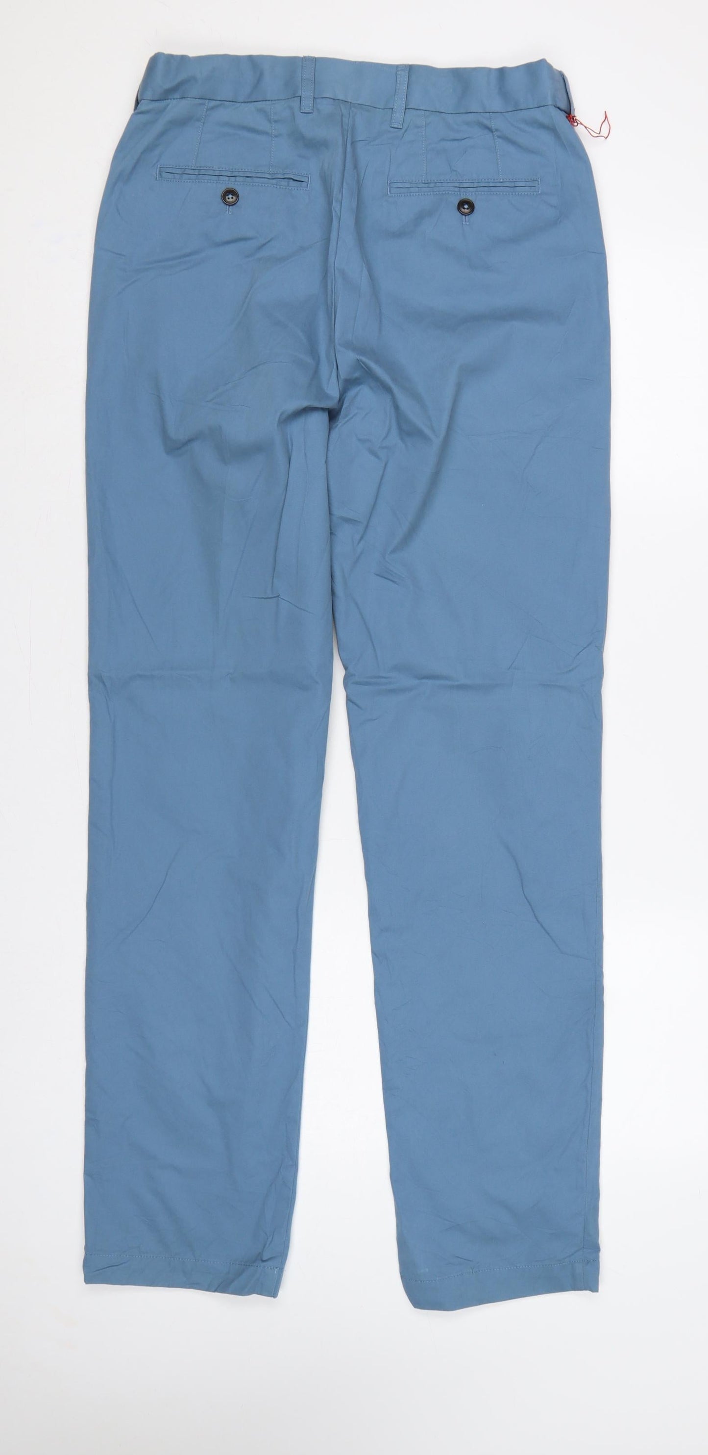 Marks & Spencer Men's Blue 30W 33L Regular Fit Chino Trousers