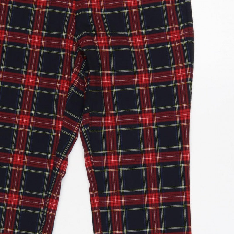 Zara Women’s Multicoloured Plaid Tapered Trousers UK 12