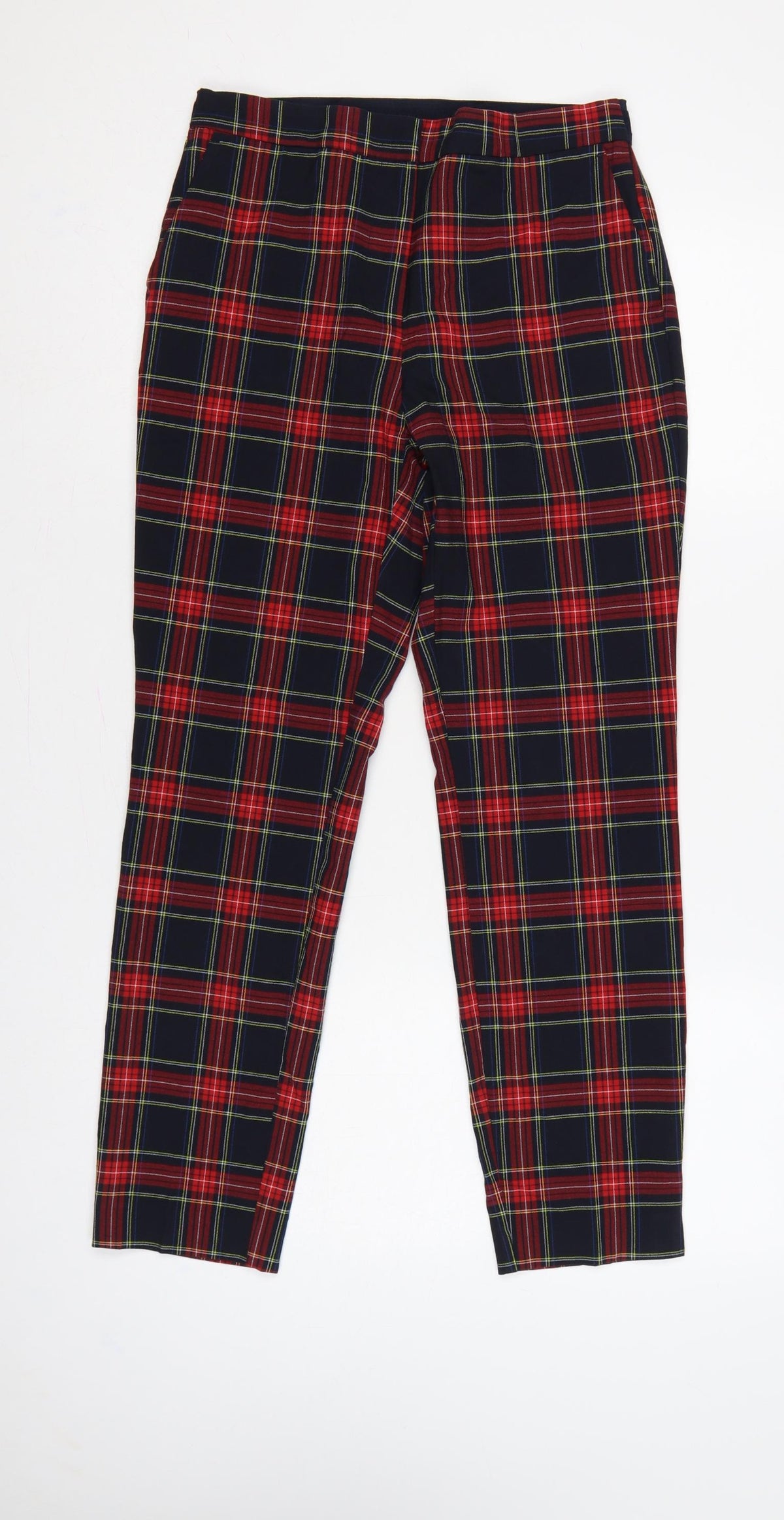 Zara Women’s Multicoloured Plaid Tapered Trousers UK 12