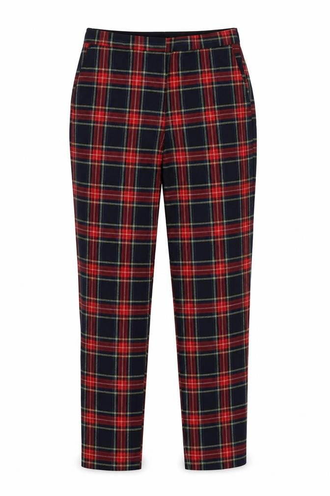 Zara Women’s Multicoloured Plaid Tapered Trousers UK 12