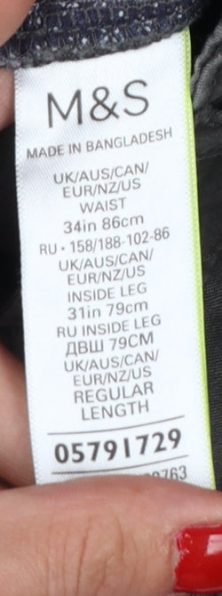 Marks & Spencer Men’s Black 34/31 Straight Stretch Jeans