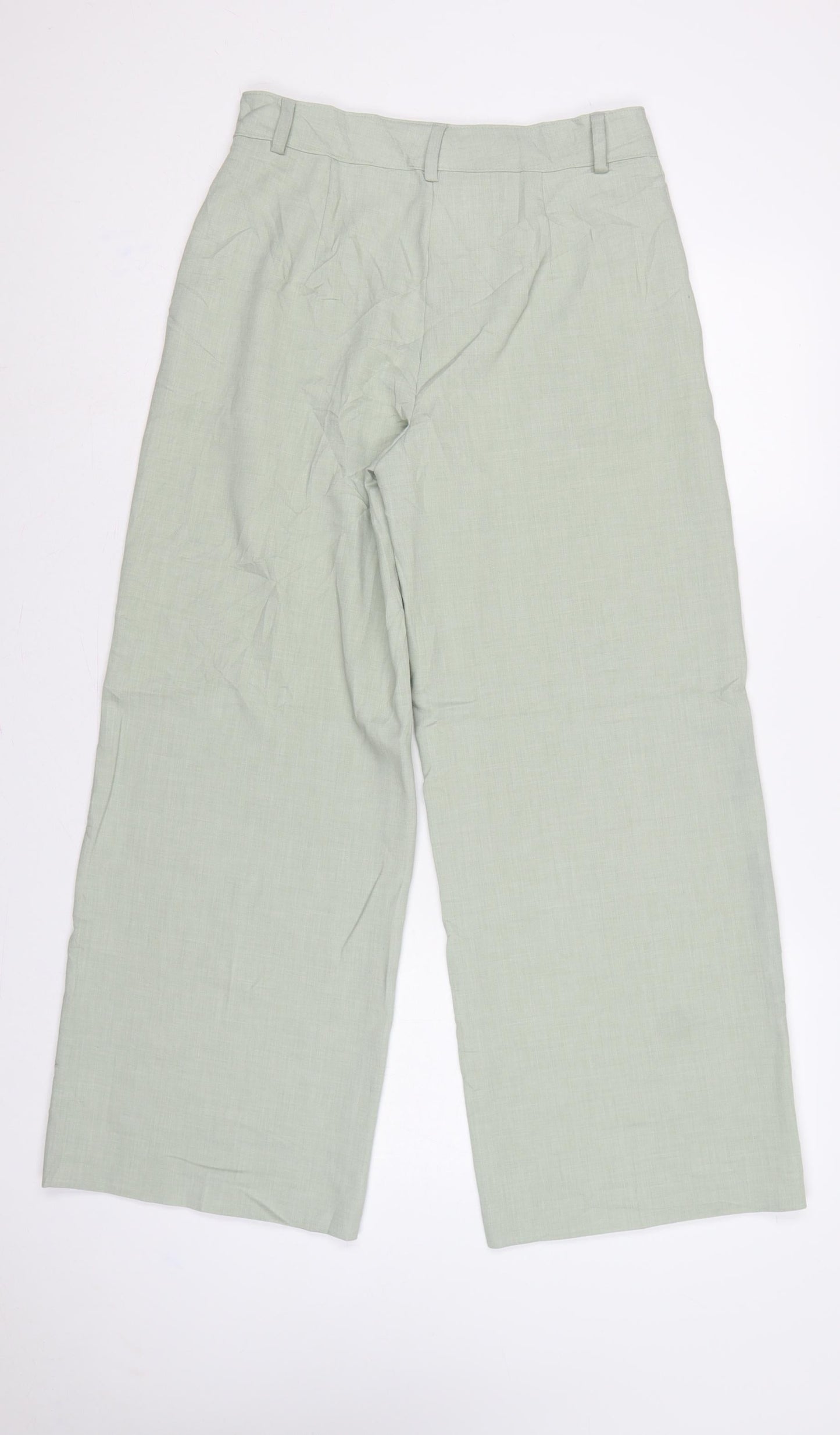 Marks & Spencer Women’s Pale Apple Green UK 10 Short Wide-Leg Trousers