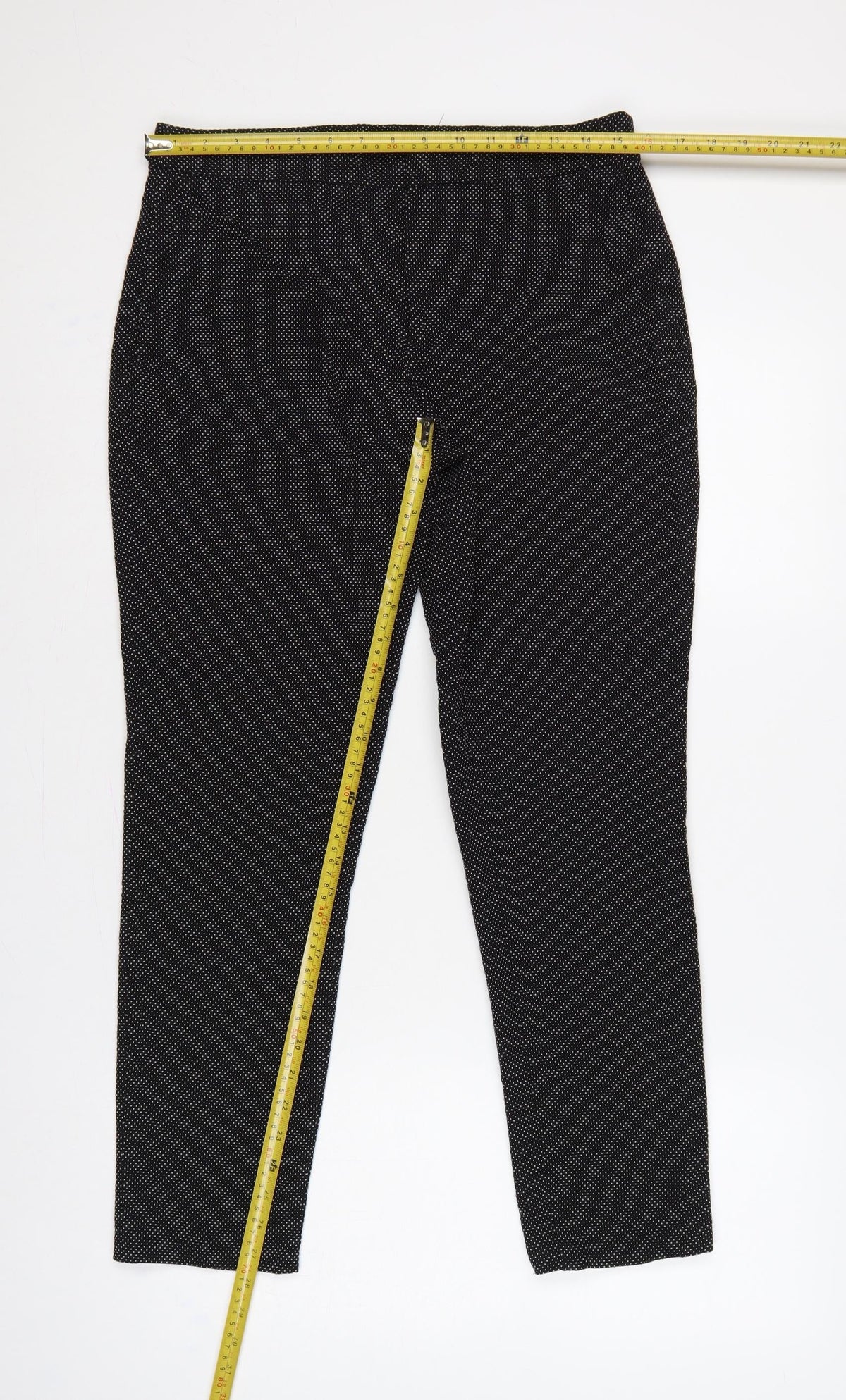 ZARA Women’s Black Polka Dot High Rise Skinny Trousers UK 10