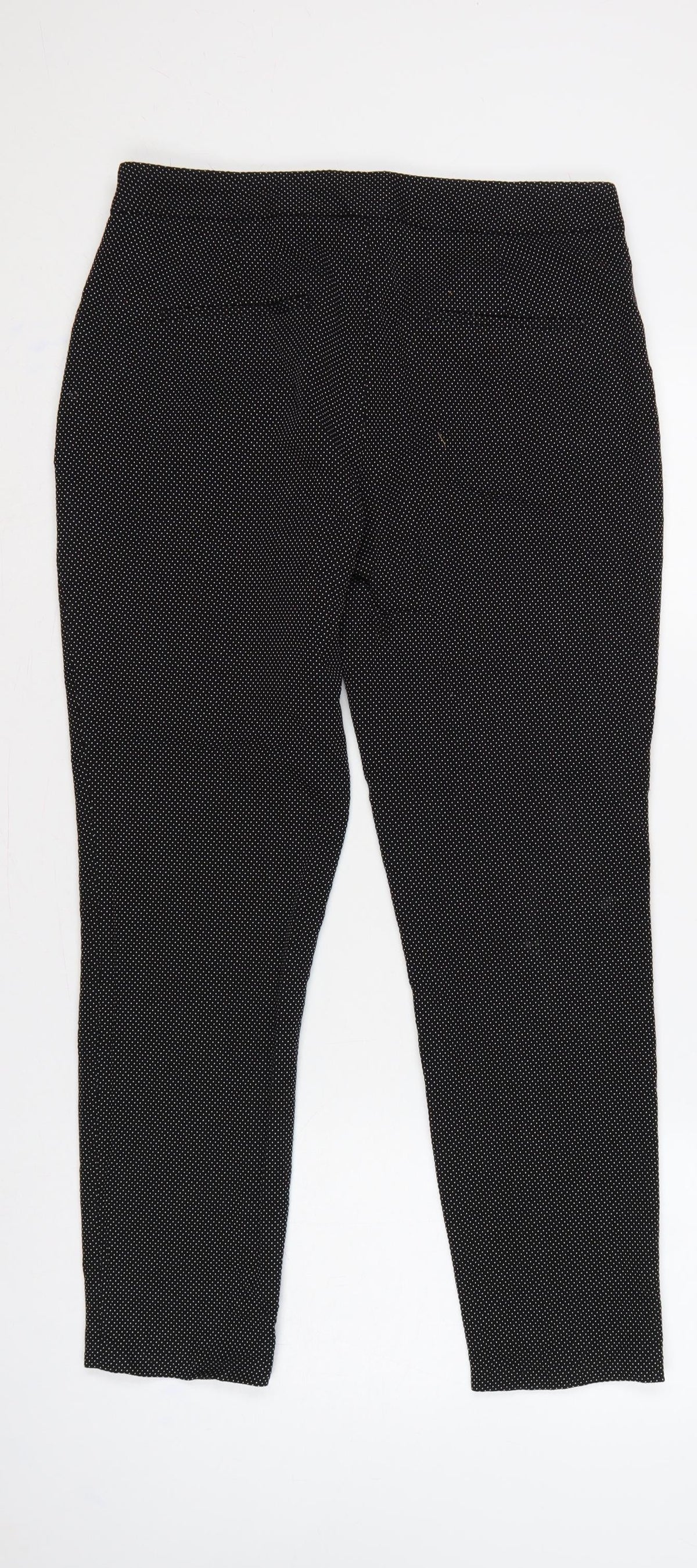 ZARA Women’s Black Polka Dot High Rise Skinny Trousers UK 10
