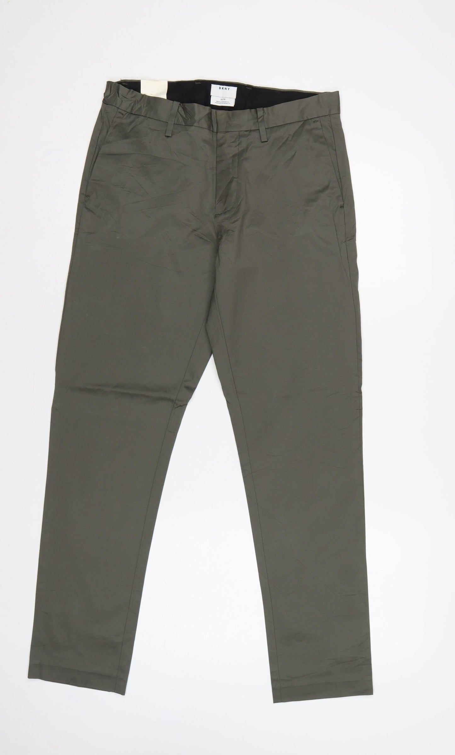 DKNY Men’s Green 29/30 Stretch Chino Straight Trousers