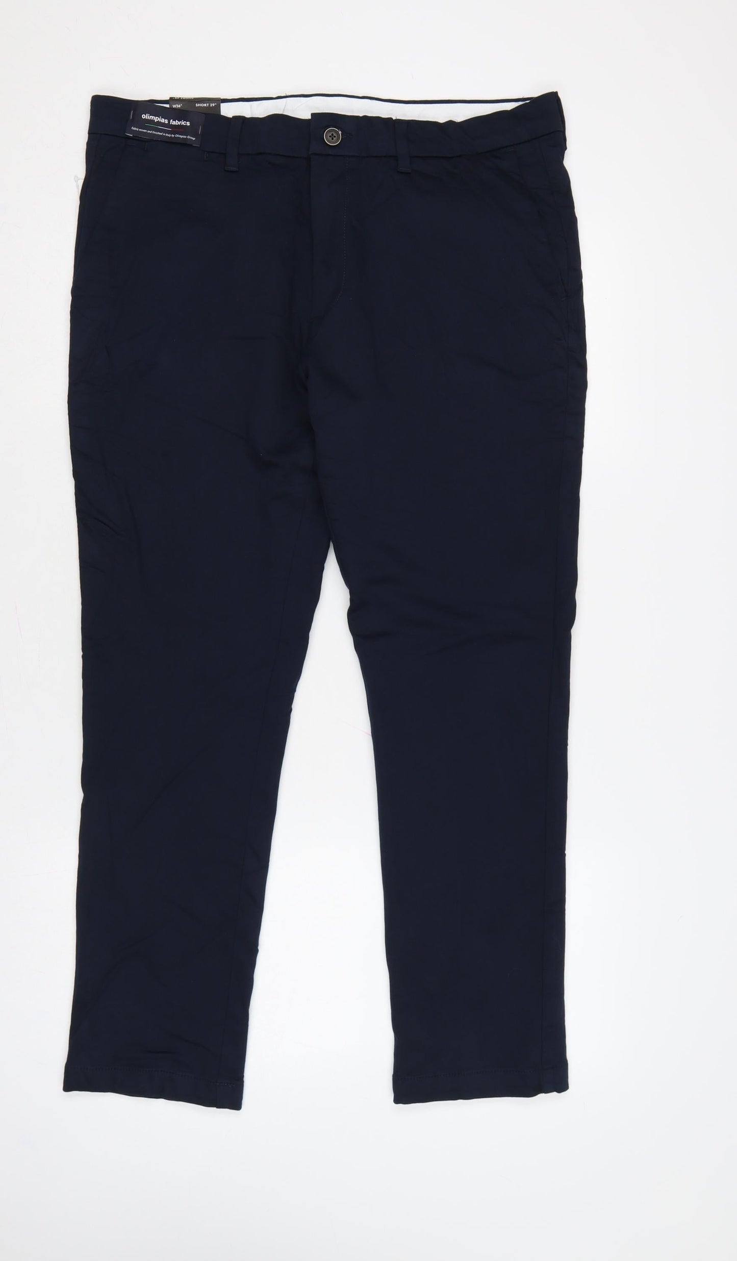 M&S Autograph Men's Blue 36in Slim Fit Chino Trousers Short 29in