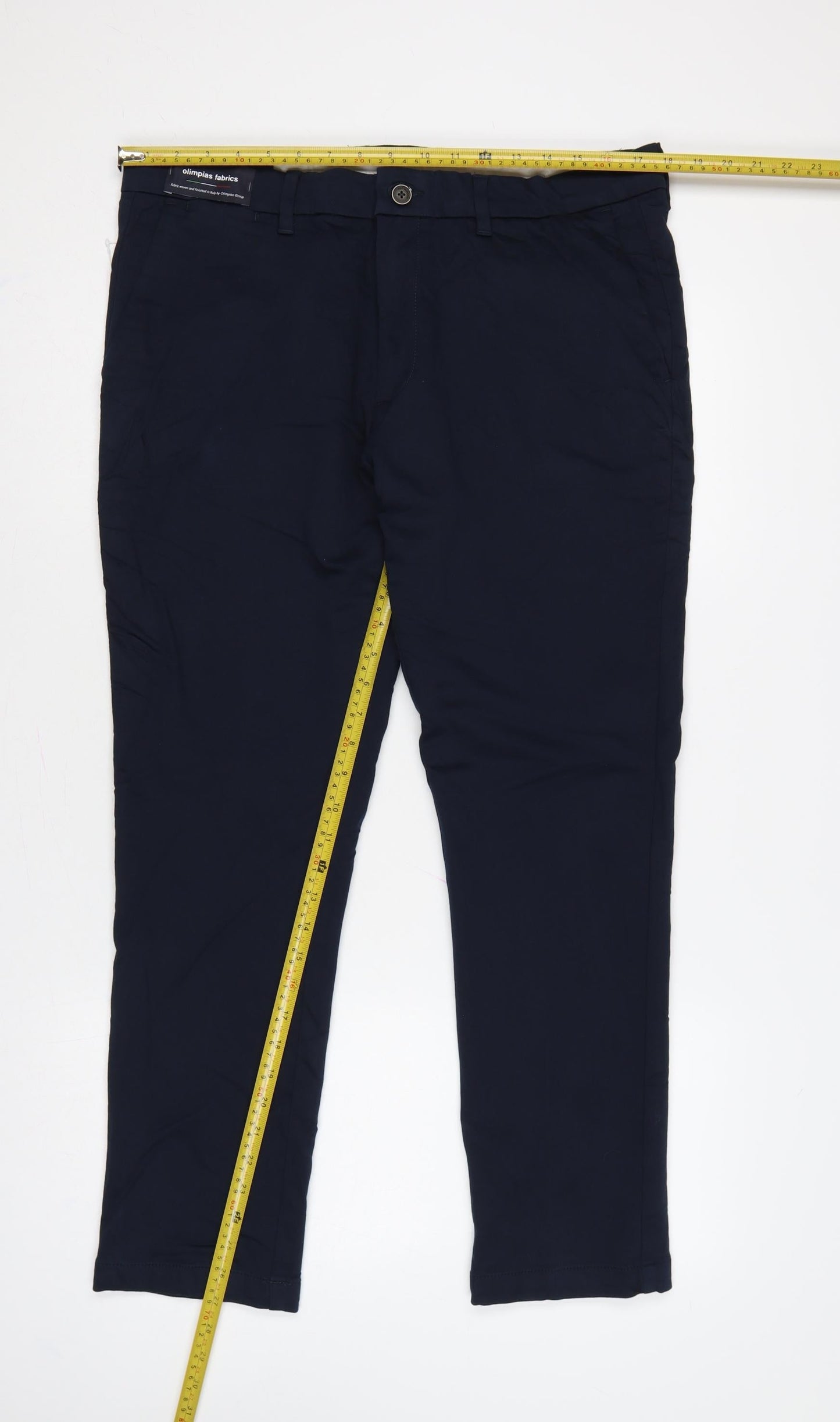 M&S Autograph Men's Blue 36in Slim Fit Chino Trousers Short 29in